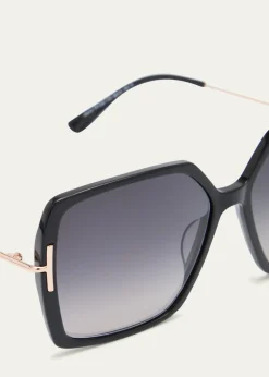 TOM FORDJoanna Mixed-Media Butterfly Sunglasses