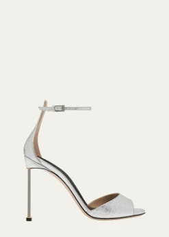 TOM FORD105mm Embossed Metallic Leather Ankle-Strap Sandals