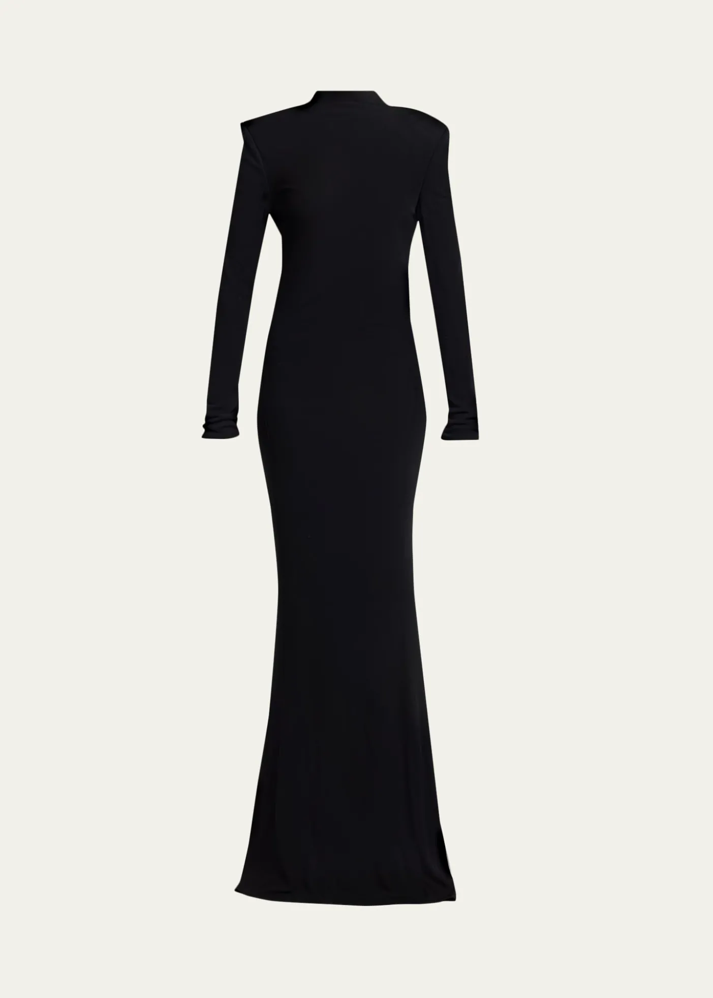 TOM FORDMock-Neck Strong-Shoulder Cutout Gown