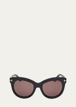 TOM FORDOdette Round Acetate Sunglasses