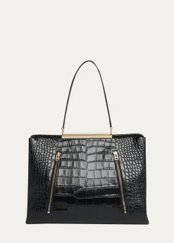 TOM FORDPatrick Croc-Embossed Leather Shoulder Bag