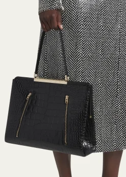 TOM FORDPatrick Croc-Embossed Leather Shoulder Bag