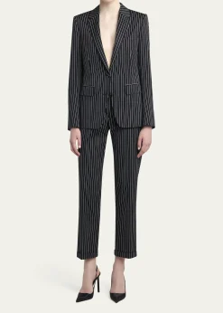 TOM FORDPinstripe Straight-Leg Ankle Trousers