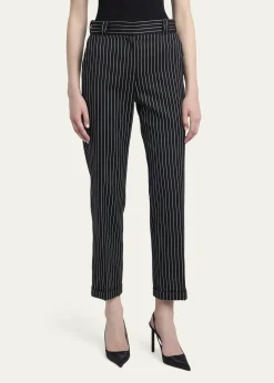 TOM FORDPinstripe Straight-Leg Ankle Trousers