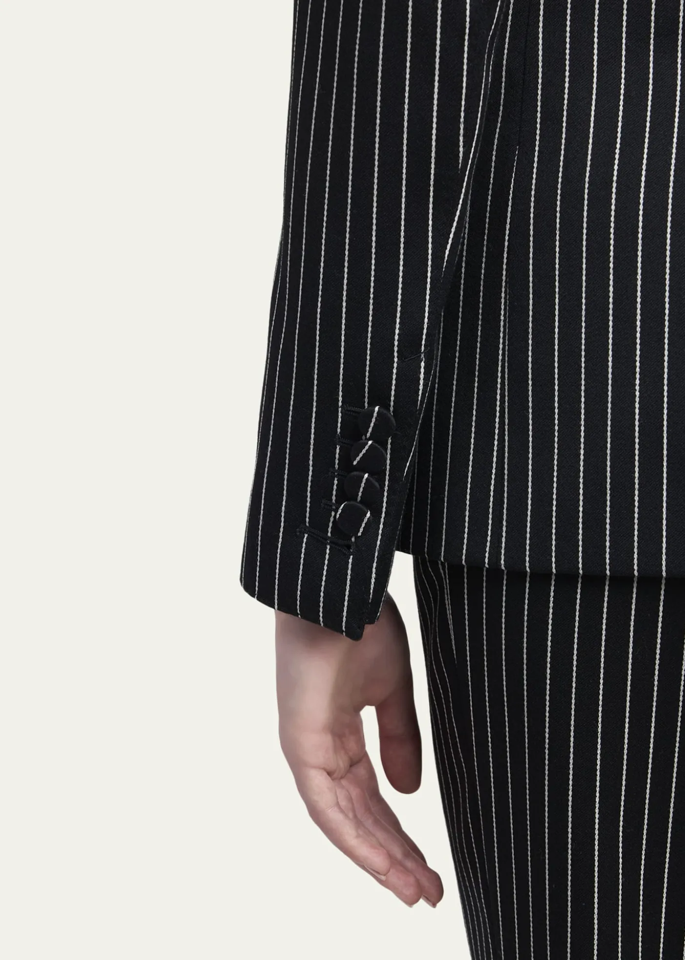 TOM FORDPinstripe Wool Single-Breasted Blazer Jacket