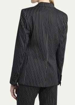 TOM FORDPinstripe Wool Single-Breasted Blazer Jacket
