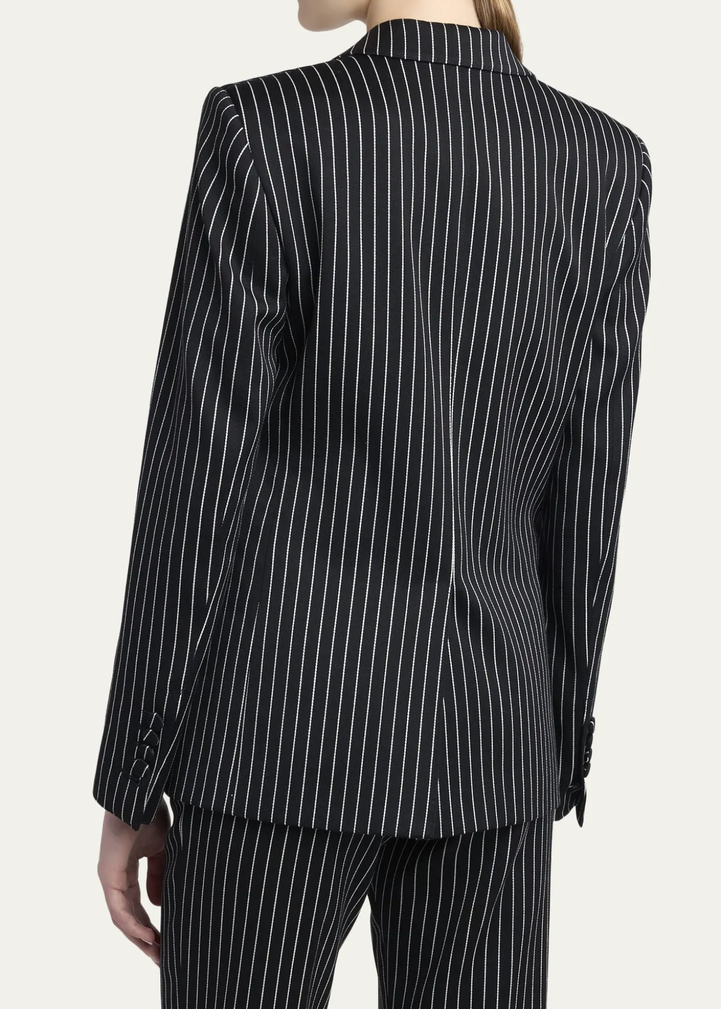 TOM FORDPinstripe Wool Single-Breasted Blazer Jacket