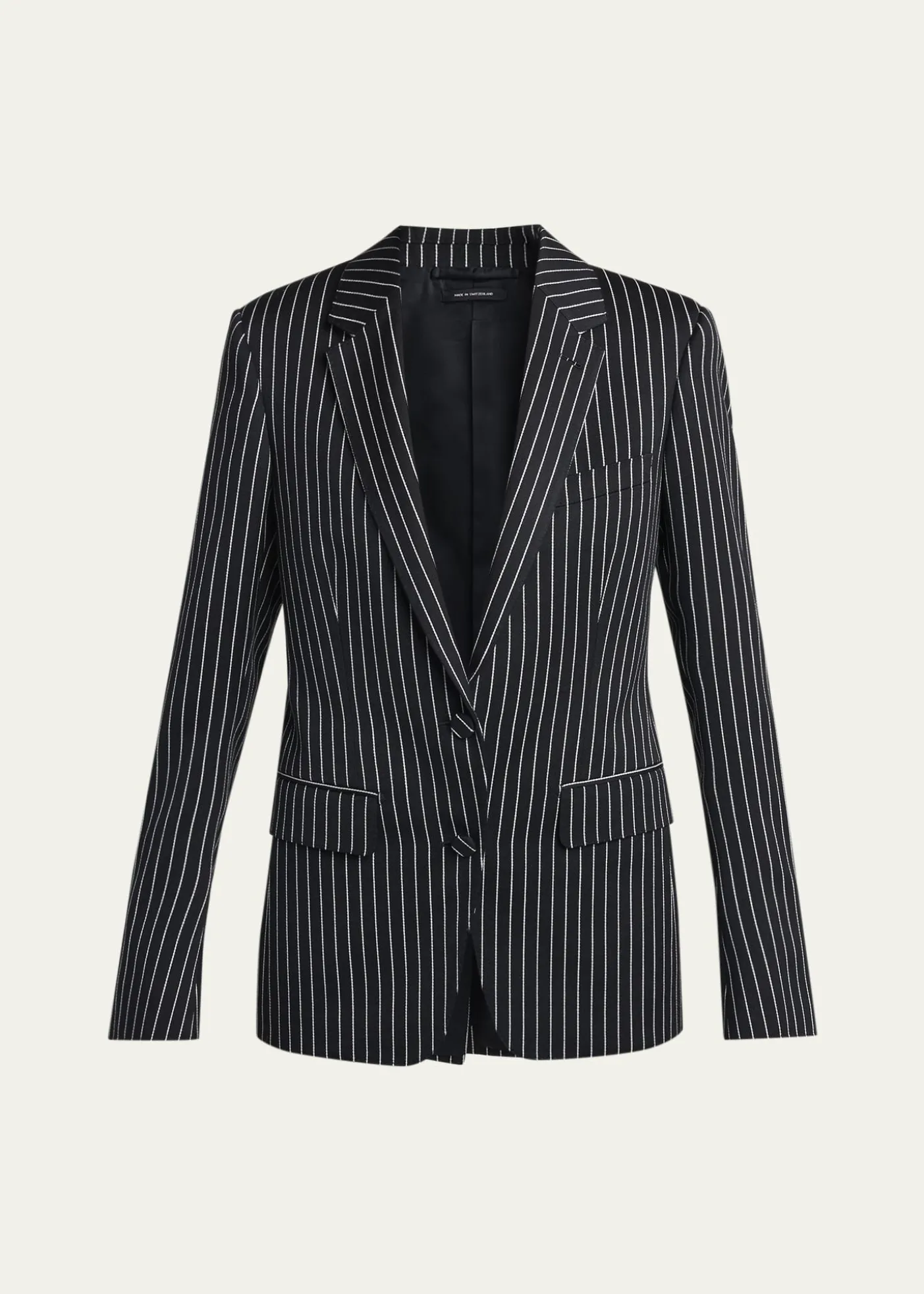 TOM FORDPinstripe Wool Single-Breasted Blazer Jacket