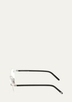 TOM FORDRimless Mixed-Media Rectangle Sunglasses