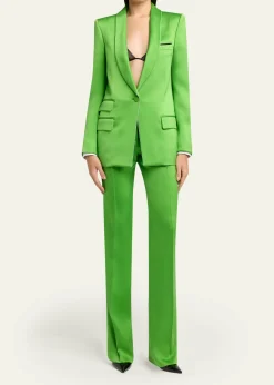 TOM FORDSingle-Breasted Silk-Wool Blazer Jacket