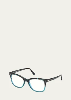 TOM FORDSquare Acetate Blue Block Glasses