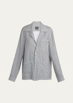 TOM FORDStriped Silk Pajama Shirt