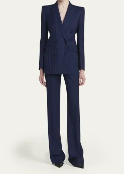 TOM FORDTonal Striped Jacquard Straight-Leg Pants