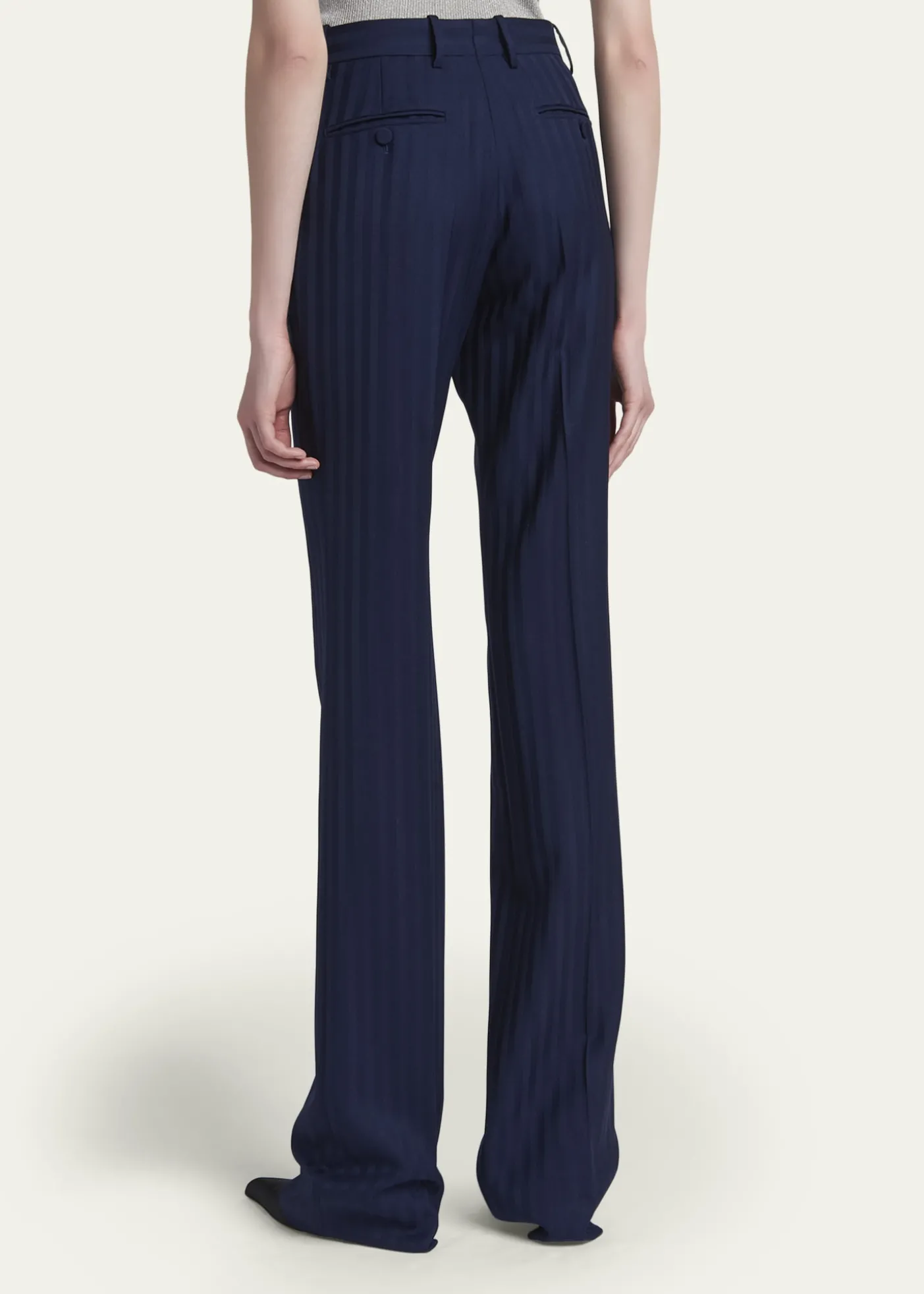 TOM FORDTonal Striped Jacquard Straight-Leg Pants