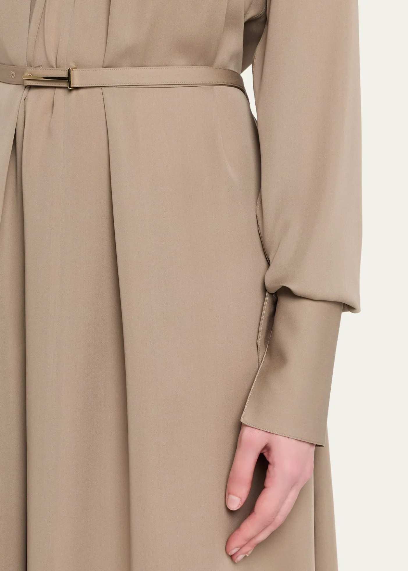 TOM FORDWashed Silk Georgette Belted Midi Dress