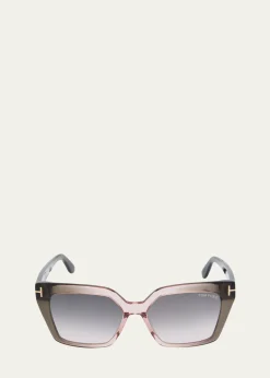 TOM FORDWinona Transparent Two-Tone Acetate Cat-Eye Sunglasses