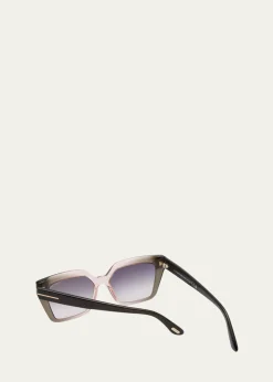 TOM FORDWinona Transparent Two-Tone Acetate Cat-Eye Sunglasses