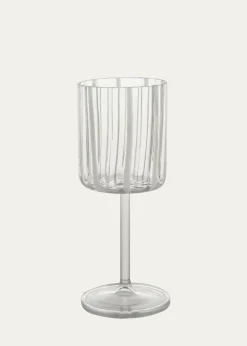 TuttoattaccatoStripe Wine Glass, White