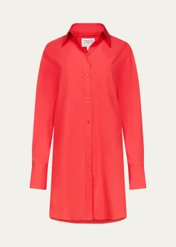 TWPBig Joe Cotton Button-Front Shirtdress