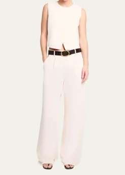 TWPHigh-Neck Hidden Placket Vest