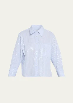 TWPJ.D. Sequined Striped Shirt