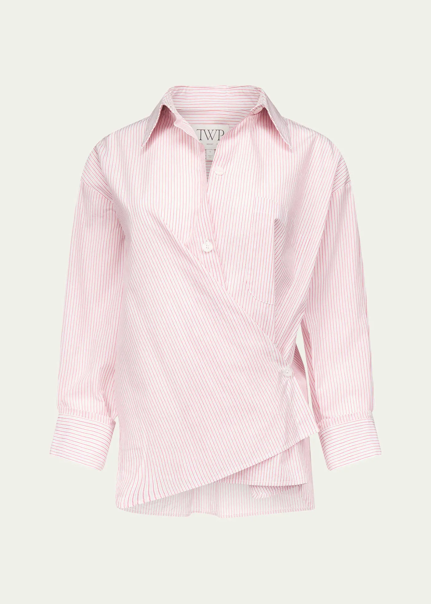 TWPNewest Earl Striped Asymmetric Button-Front Shirt