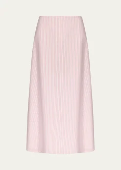 TWPStriped Cotton A-Line Skirt