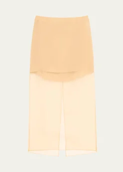 TWPSylkie Silk Organza Midi Skirt