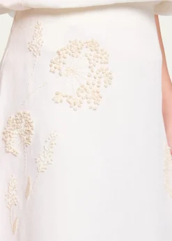 TWPThe A-Line Embroidered Linen Skirt