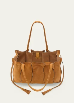 Ulla JohnsonAdria Large Wavy Suede Tote Bag