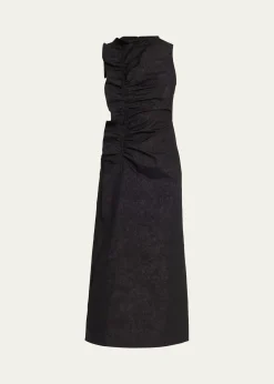 Ulla JohnsonDemetria Ruffled Taffeta Midi Dress