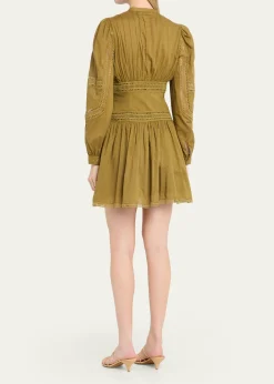 Ulla JohnsonElysia Embroidered Cotton Mini Dress