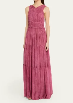 Ulla JohnsonFreesia Sleeveless Silk Chiffon Gown