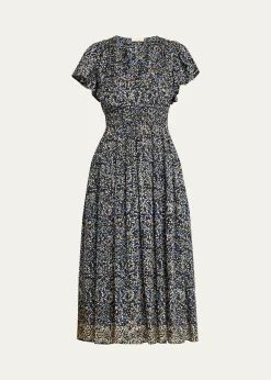 Ulla JohnsonLyria Printed Cotton Midi Dress