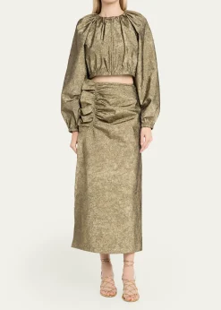 Ulla JohnsonOrielle Metallic Taffeta Bomber Jacket