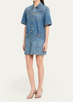 Ulla JohnsonPainters Denim Mini Shirtdress
