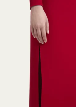 Valentino GaravaniBow One-Shoulder Silk Crepe Column Gown