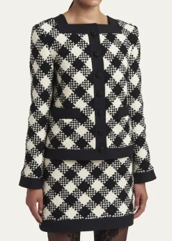 Valentino GaravaniBuffalo Check Tweed Single-Breasted Jacket