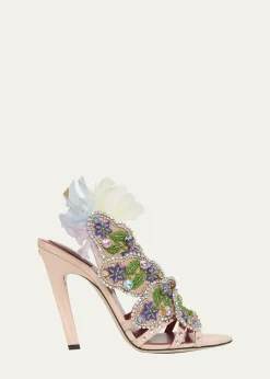 Valentino GaravaniDans Le Foyer Embellished Slingback Sandals