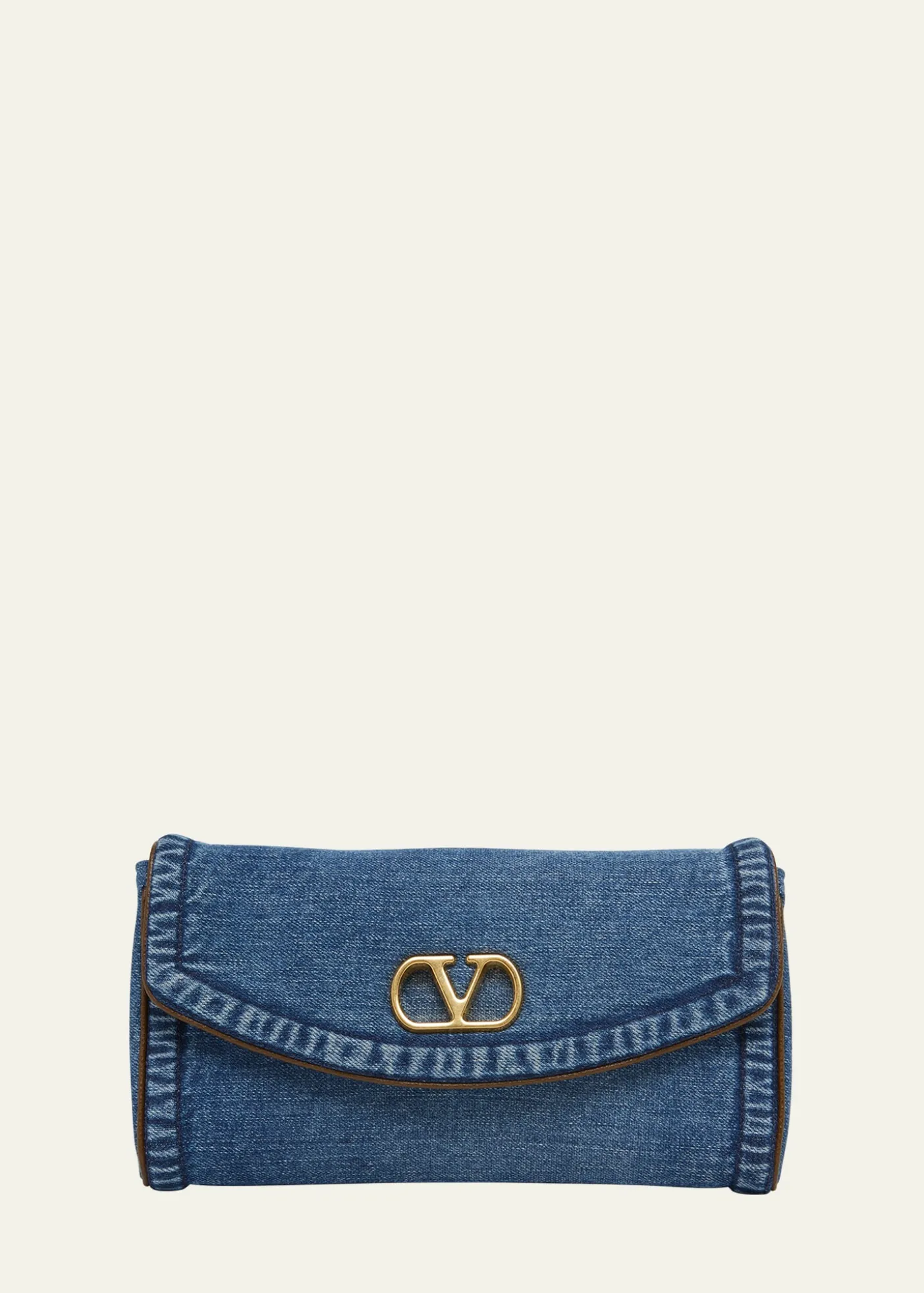 Valentino GaravaniDeVain Small Denim VLogo Shoulder Bag