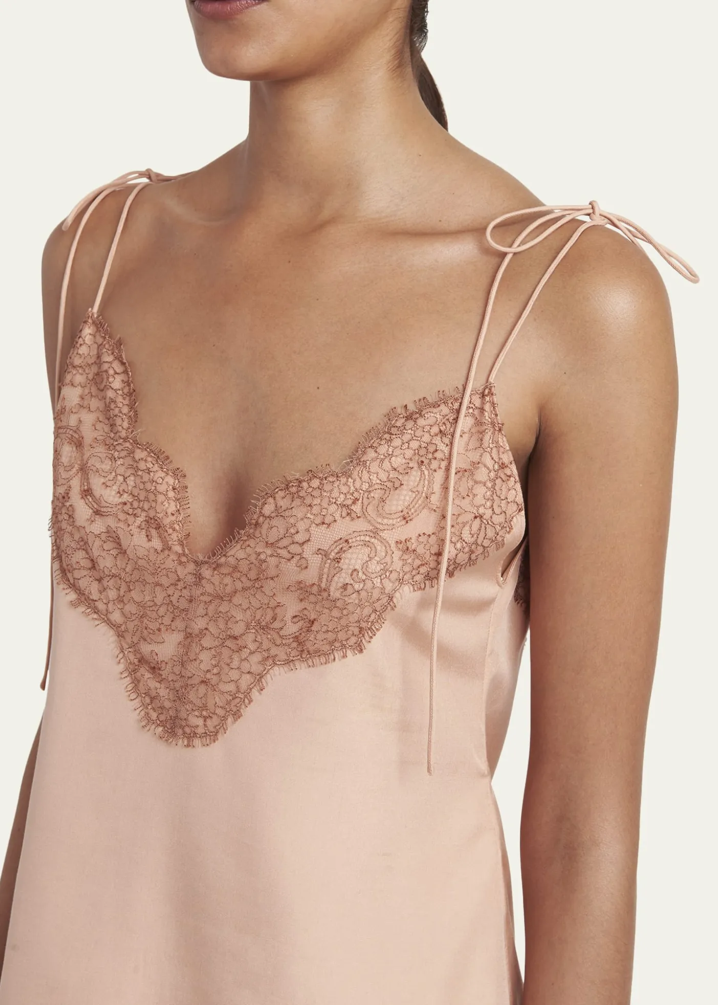 Valentino GaravaniLace-Trim Silk Cami Top