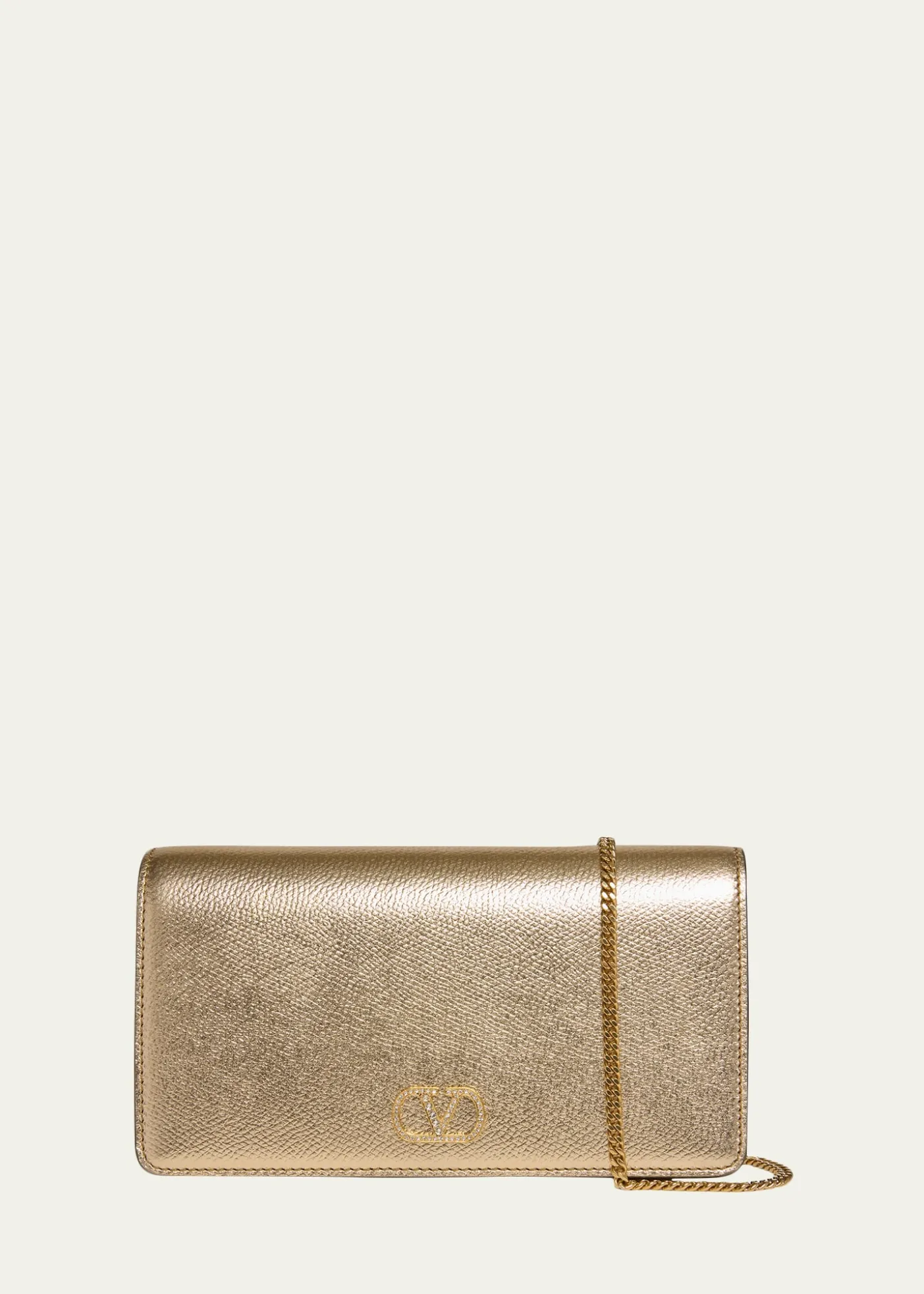 Valentino GaravaniMini Laminated Leather Crossbody Bag