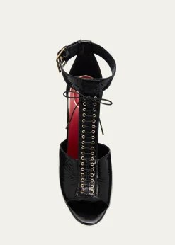 Valentino Garavani105mm Patent Leather Bustier T-Strap Sandals