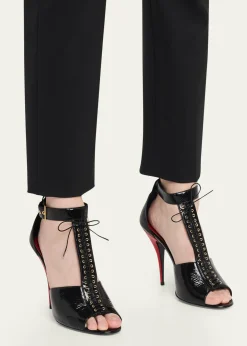 Valentino Garavani105mm Patent Leather Bustier T-Strap Sandals