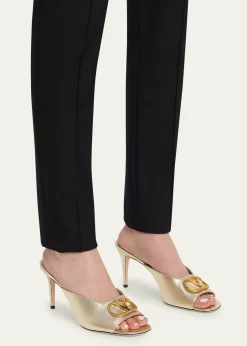 Valentino Garavani80mm VLogo Signature Metallic Leather Mule Pumps