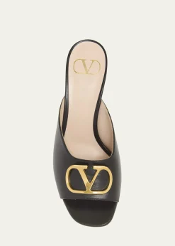 Valentino Garavani80mm VLogo Signature Leather Mule Pumps