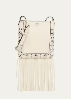 Valentino GaravaniNellcote Small Fringe Studded Leather Crossbody Bag