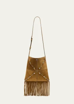 Valentino GaravaniNellcote Fringe Stud Suede Crossbody Bag