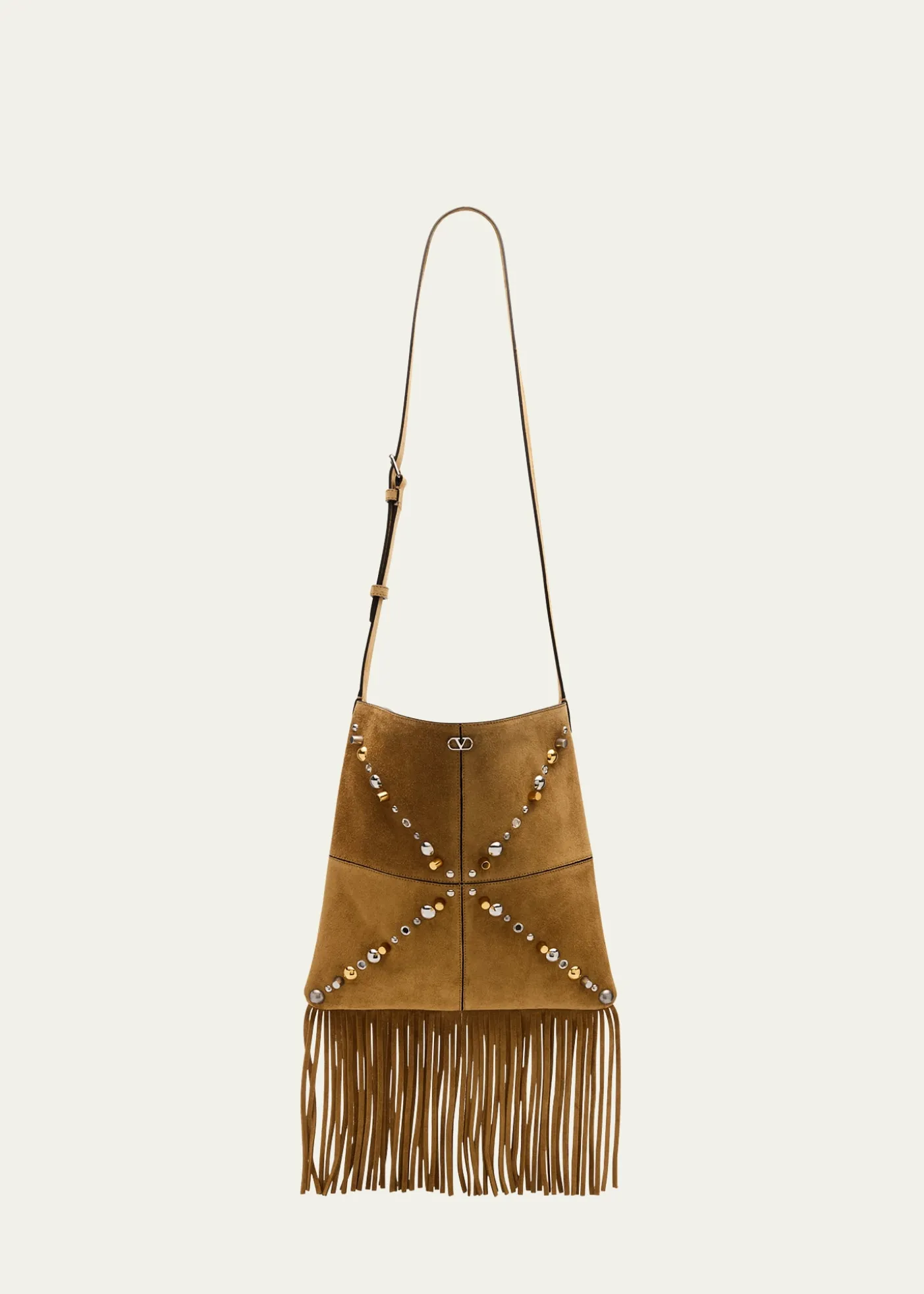 Valentino GaravaniNellcote Fringe Stud Suede Crossbody Bag