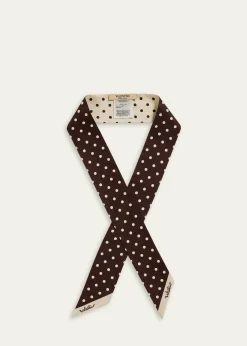 Valentino GaravaniReversible Silk Twill Skinny Scarf